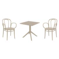 Victor XL Dining Set with Sky 27" Square Table Taupe S253108-DVR