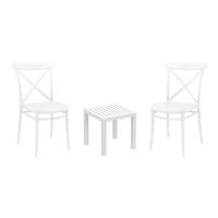 Cross Conversation Set with Ocean Side Table White S254066-WHI