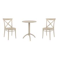 Cross Bistro Set with Octopus 24" Round Table Taupe S254160-DVR