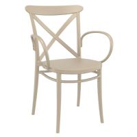 Cross XL Bistro Set with Sky 24" Round Folding Table Taupe S256121-DVR - 1