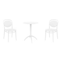 Marcel Bistro Set with Octopus 24" Round Table White S257160-WHI