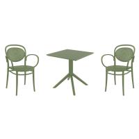 Marcel XL Dining Set with Sky 27" Square Table Olive Green S258108-OLG