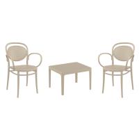 Marcel XL Conversation Set with Sky 24" Side Table Taupe S258109-DVR