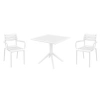 Paris Dining Set with Sky 31" Square Table White S282106-WHI