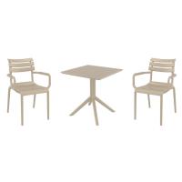 Paris Dining Set with Sky 27" Square Table Taupe S282108-DVR