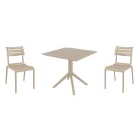 Helen Dining Set with Sky 31" Square Table Taupe S284106-DVR