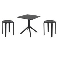 Tom Dining Set with Sky 27" Square Table Black S286108-BLA
