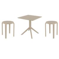 Tom Dining Set with Sky 27" Square Table Taupe S286108-DVR