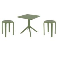Tom Dining Set with Sky 27" Square Table Olive Green S286108-OLG