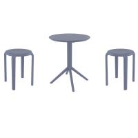 Tom Bistro Set with Sky 24" Round Folding Table Dark Gray S286121-DGR