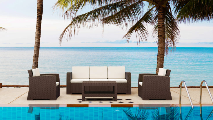 ISP836 Monaco 5 Person 4 Piece Patio Seating Set