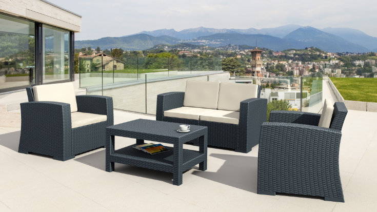 ISP835 Monaco 4 Person 4 Piece Patio Seating Set