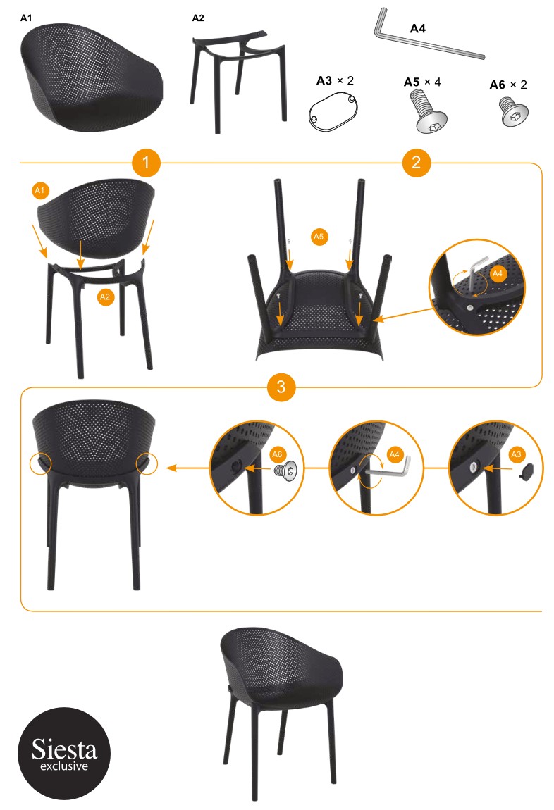 ISP102 - Sky Dining Chair Assembly