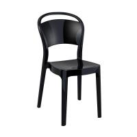 Bo Polycarbonate Dining Chair Glossy Black ISP005-GBLA
