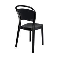 Bo Polycarbonate Dining Chair Glossy Black ISP005-GBLA - 1