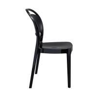 Bo Polycarbonate Dining Chair Glossy Black ISP005-GBLA - 4