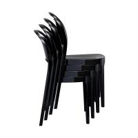 Bo Polycarbonate Dining Chair Glossy Black ISP005-GBLA - 5