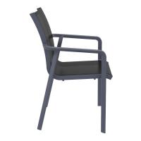 Pacific Sling Arm Chair Dark Gray Frame Black Sling ISP023-DGR-BLA - 4