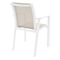 Pacific Sling Arm Chair White Frame Taupe Sling ISP023-WHI-DVR - 1