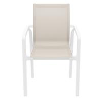 Pacific Sling Arm Chair White Frame Taupe Sling ISP023-WHI-DVR - 2