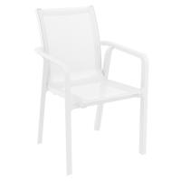 Pacific 5 Piece Dining set with Extension Table and Sling Arm Chairs White Frame White Sling ISP0231S-WHI-WHI - 1