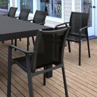 Pacific 11 Piece Dining set with Extension Table and Sling Arm Chairs Black Frame Black Sling ISP0232S-BLA-BLA - 1