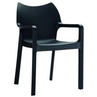 Diva Resin Outdoor Dining Arm Chair Black ISP028-BLA