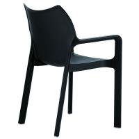 Diva Resin Outdoor Dining Arm Chair Black ISP028-BLA - 1