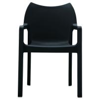 Diva Resin Outdoor Dining Arm Chair Black ISP028-BLA - 2
