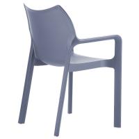 Diva Resin Outdoor Dining Arm Chair Dark Gray ISP028-DGR - 1