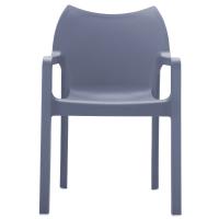 Diva Resin Outdoor Dining Arm Chair Dark Gray ISP028-DGR - 2