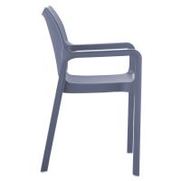 Diva Resin Outdoor Dining Arm Chair Dark Gray ISP028-DGR - 3
