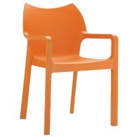 Diva Resin Outdoor Dining Arm Chair Orange ISP028-ORA