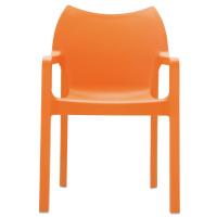 Diva Resin Outdoor Dining Arm Chair Orange ISP028-ORA - 1