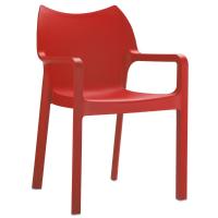 Diva Resin Outdoor Dining Arm Chair Red ISP028-RED