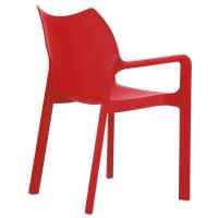 Diva Resin Outdoor Dining Arm Chair Red ISP028-RED - 1