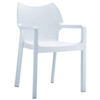 Diva Resin Outdoor Dining Arm Chair White ISP028-WHI