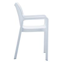 Diva Resin Outdoor Dining Arm Chair White ISP028-WHI - 2