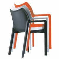 Diva Resin Outdoor Dining Arm Chair Orange ISP028-ORA - 3