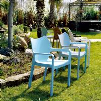 Diva Resin Outdoor Dining Arm Chair White ISP028-WHI - 12