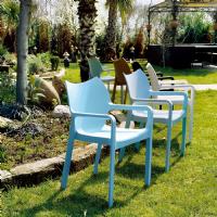 Diva Resin Outdoor Dining Arm Chair Light Blue ISP028-LBL - 10