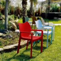 Diva Resin Outdoor Dining Arm Chair Red ISP028-RED - 14