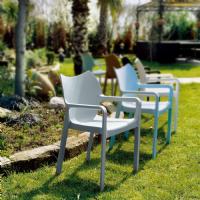 Diva Resin Outdoor Dining Arm Chair Light Blue ISP028-LBL - 14