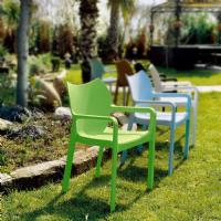 Diva Resin Outdoor Dining Arm Chair Tropical Green ISP028-TRG - 18