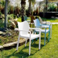 Diva Resin Outdoor Dining Arm Chair White ISP028-WHI - 18