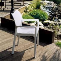 Diva Resin Outdoor Dining Arm Chair Gray ISP028-SIL - 17