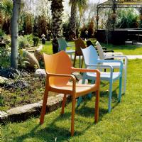 Diva Resin Outdoor Dining Arm Chair Orange ISP028-ORA - 25