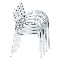 Dejavu Polycarbonate Arm Chair Transparent Black ISP032-TBLA - 4