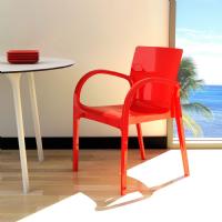 Dejavu Clear Plastic Outdoor Arm Chair Amber ISP032-TAMB - 5