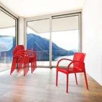 Dejavu Polycarbonate Arm Chair Red ISP032-GRED - 6